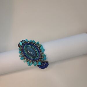 Turquoise and Blue Statement Bracelet